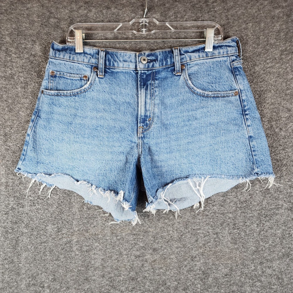 Abercrombie & Fitch Shorts Womens 30 The A-Line Short Mid Rise Blue Raw Hem EUC
